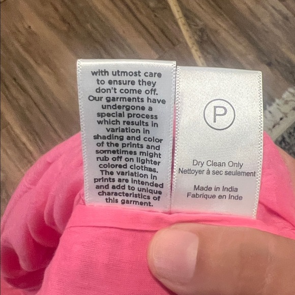 Hemant & Nandita Boho Gypsy Hot Pink Mini Dress L Ruffle Hem Festival - Picture 8 of 8